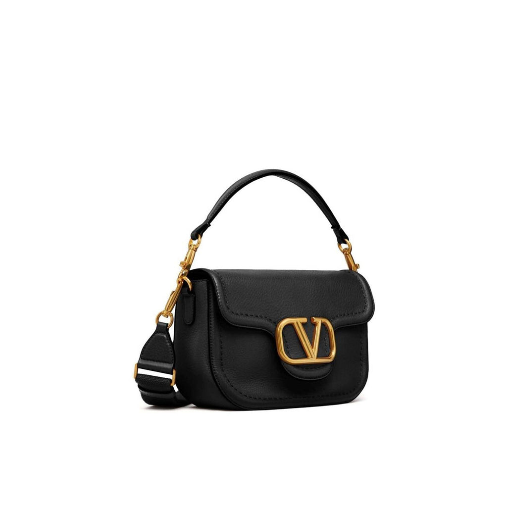 Valentino Garavani Alltime Leather Shoulder Bag - Black - Femme