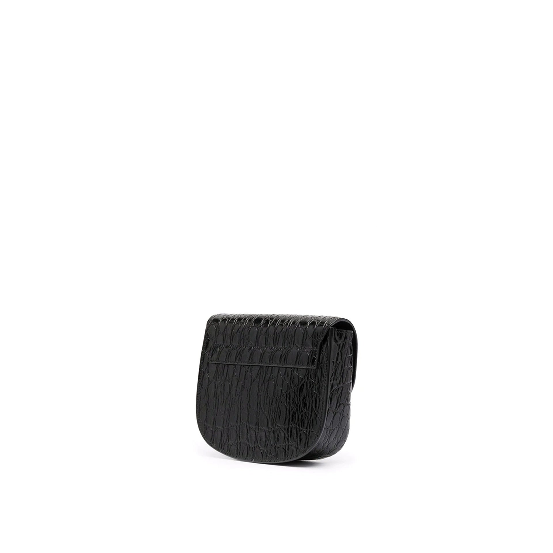 Saint Laurent - Kaia Croco Shoulder Bag - Black