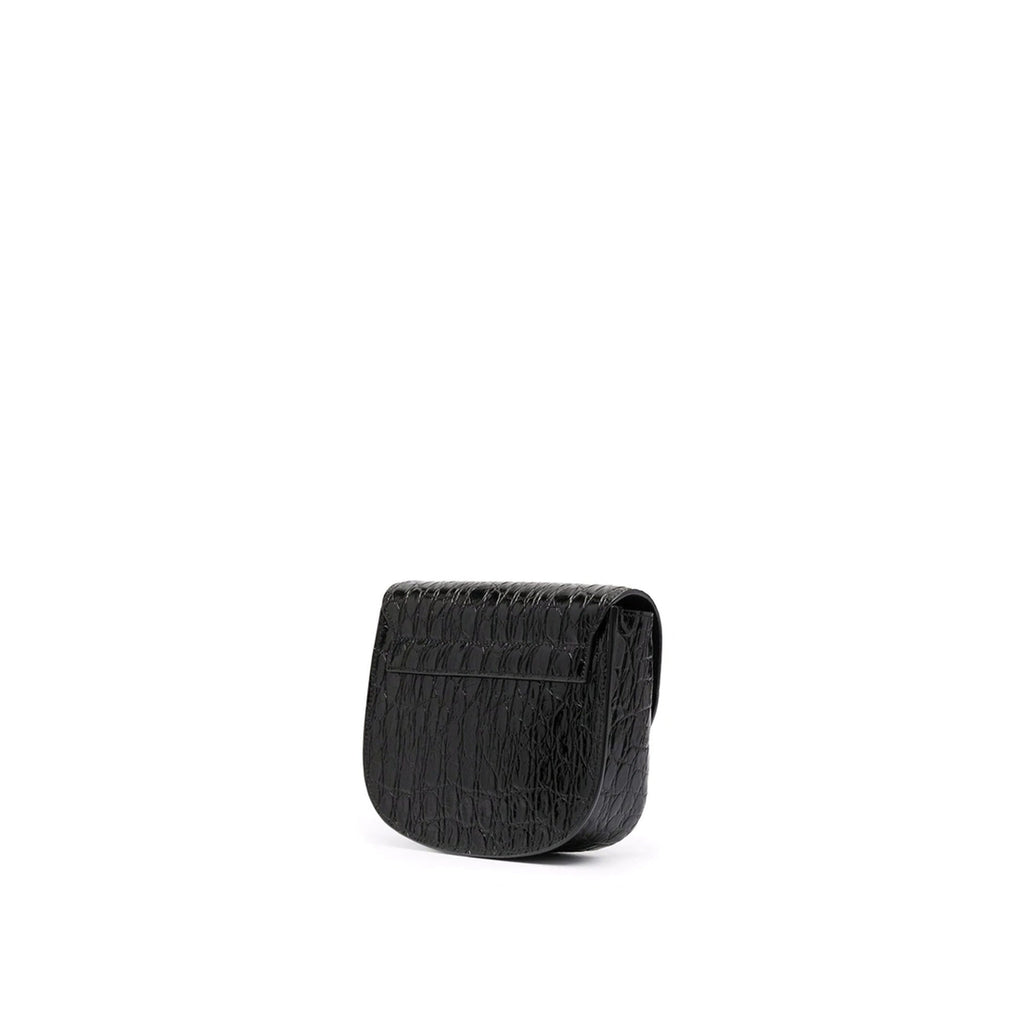 Saint Laurent - Sac Bandoulière Kaia Croco - Femme - Black