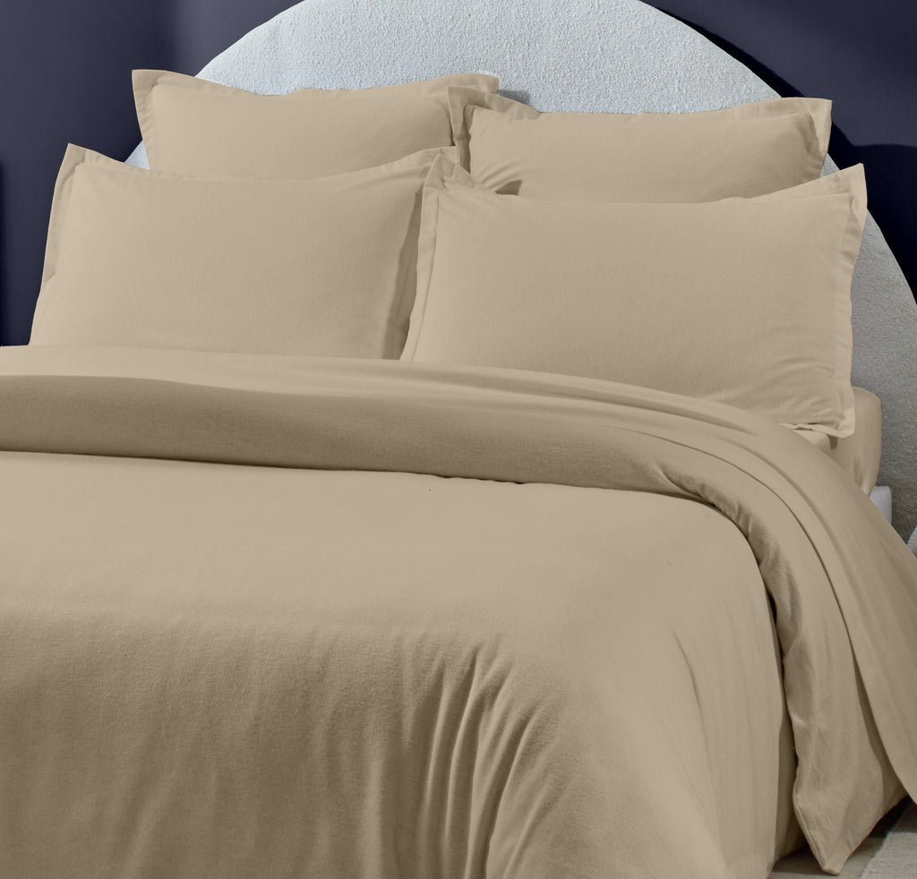 Taie D'Oreiller - 100% Flanelle De Coton - Orea - Ficelle