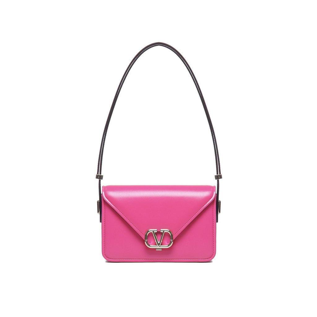 Valentino Garavani Logo Shoulder Bag - Fuchsia - Femme
