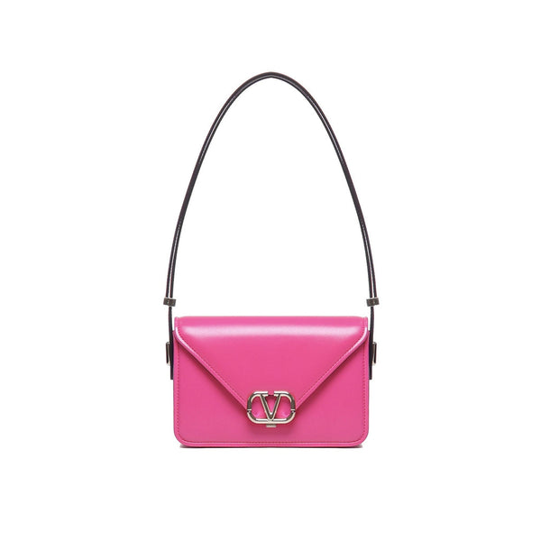 Valentino Garavani Logo Shoulder Bag - Fuchsia - Femme