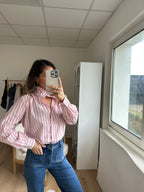 Blouse À Rayures Colette Roses Et Blanches