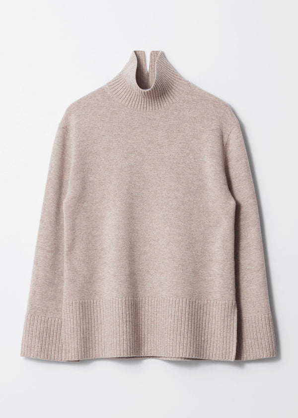 Pull Es Cecilie Col Roulé - Beige
