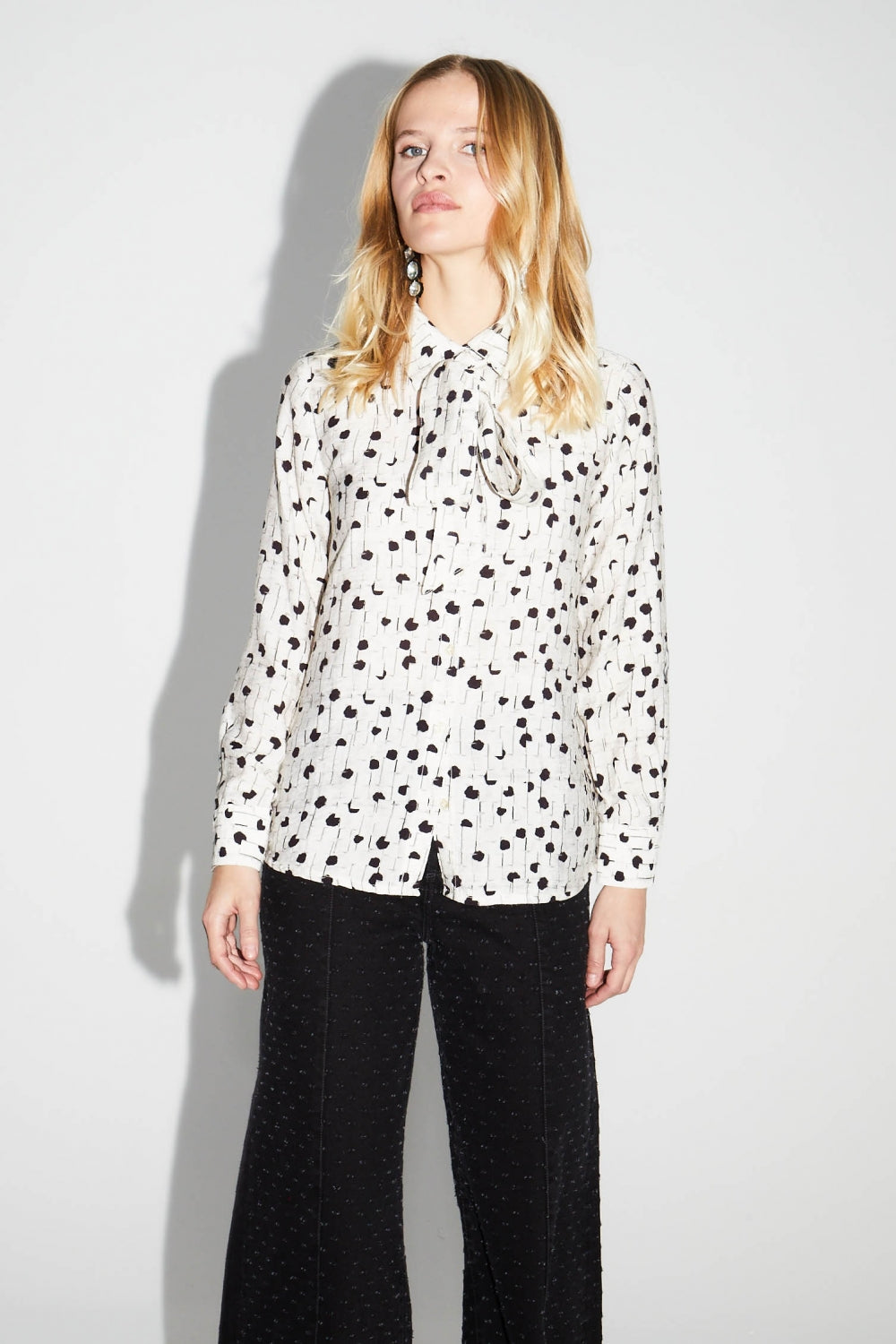 Chemise Lou Imprimé Pois Graphique Fabriquée En Italie