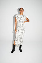 Maxi Dress Jersey Print Pois Graphique Fabriquée En Italie