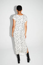 Maxi Dress Jersey Print Pois Graphique Fabriquée En Italie