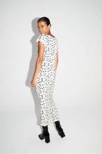 Maxi Dress Jersey Print Pois Graphique Fabriquée En Italie