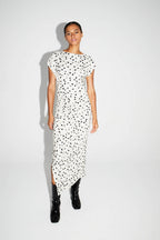 Maxi Dress Jersey Print Pois Graphique Fabriquée En Italie