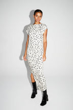 Maxi Dress Jersey Print Pois Graphique Fabriquée En Italie