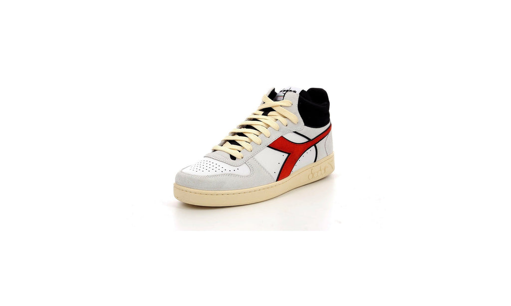 Diadora - Sneakers Haut Magic B Suede - White/Ferrari Red Italy - Mixte