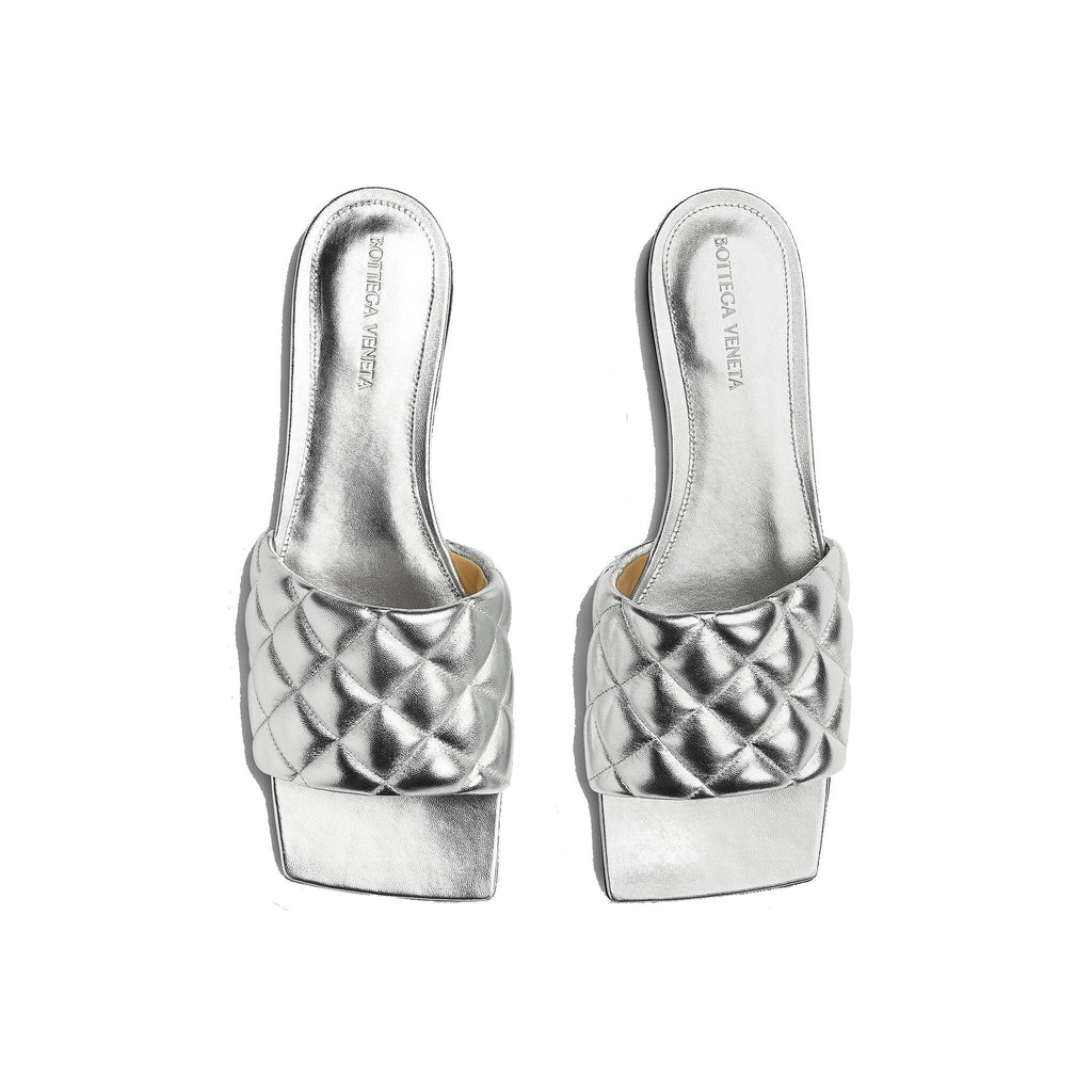 Bottega Veneta Padded Sandals - Silver - Femme