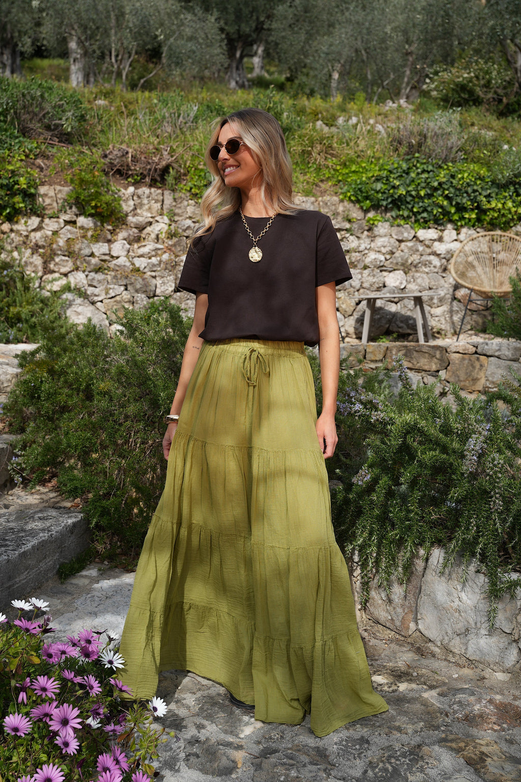 Jupe Longue Chloé - Olive