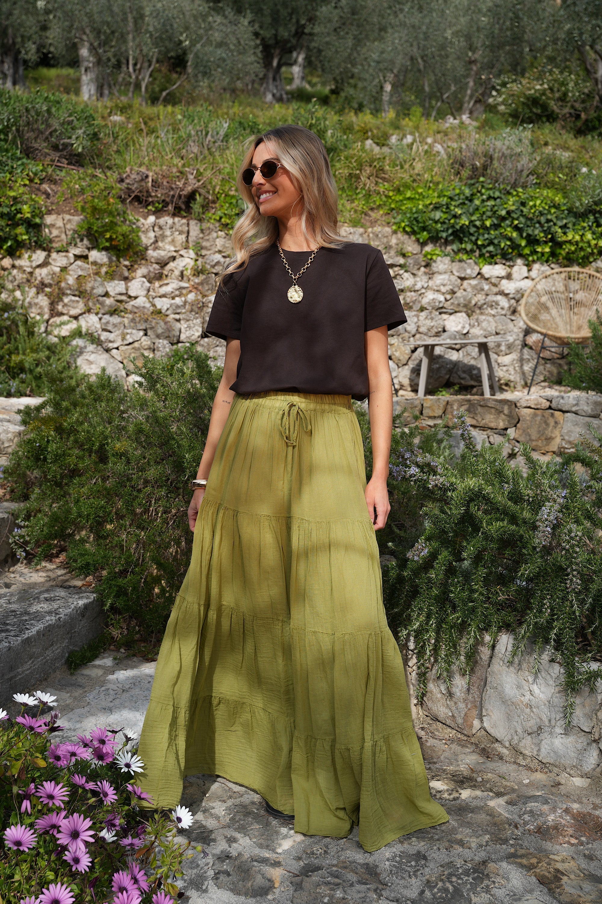 Jupe Longue Chloé - Olive