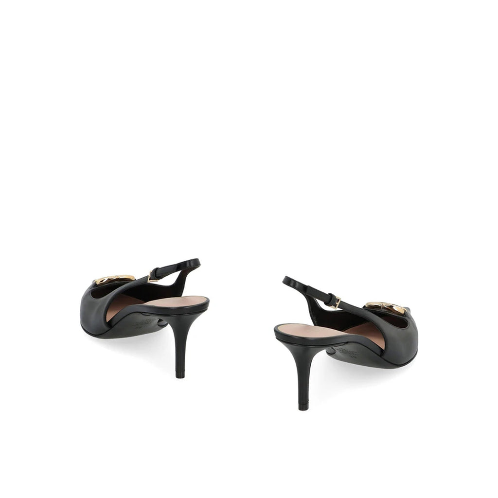 Escarpins Valentino Garavani Leather Slingback - Black - Femme