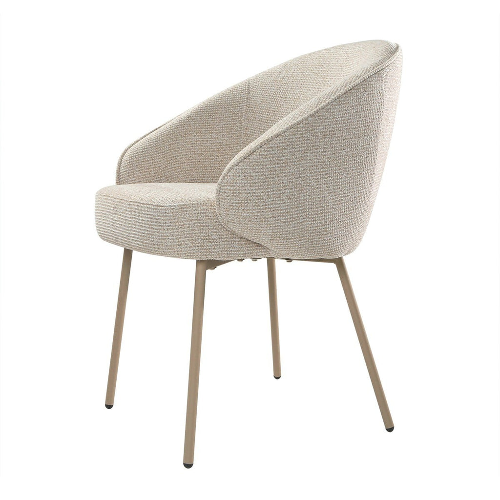 Pia - Lot De 2 Chaises - Tissu & Métal - Beige