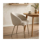 Pia - Lot De 2 Chaises - Tissu & Métal - Beige