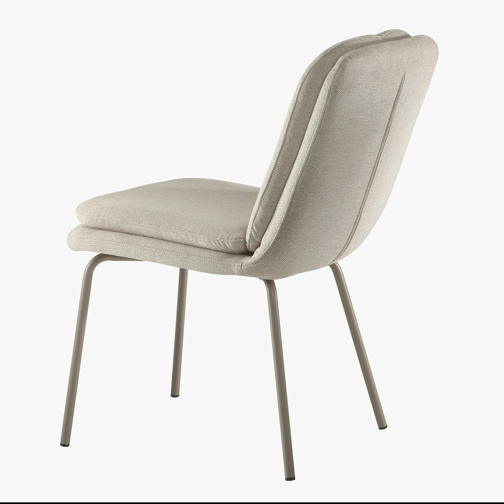 Lysa - Lot De 4 Chaises - Tissu & Métal - Beige