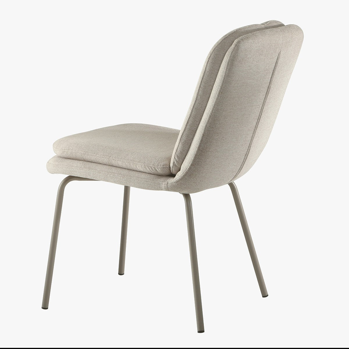 Lysa - Lot De 4 Chaises - Tissu & Métal - Beige