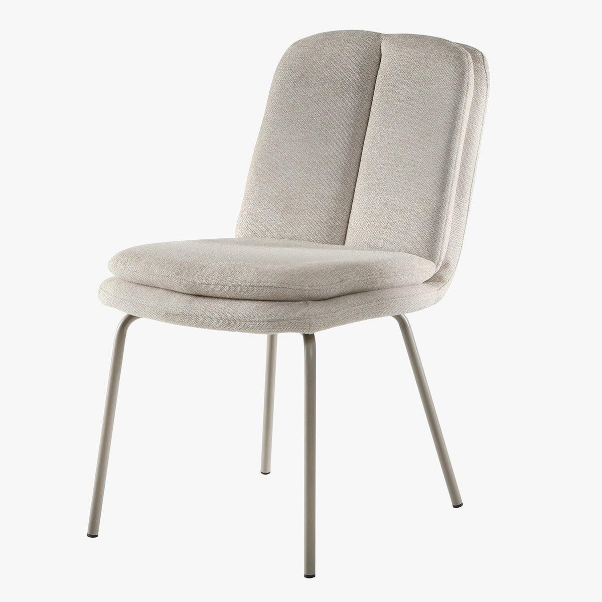 Lysa - Lot De 4 Chaises - Tissu & Métal - Beige