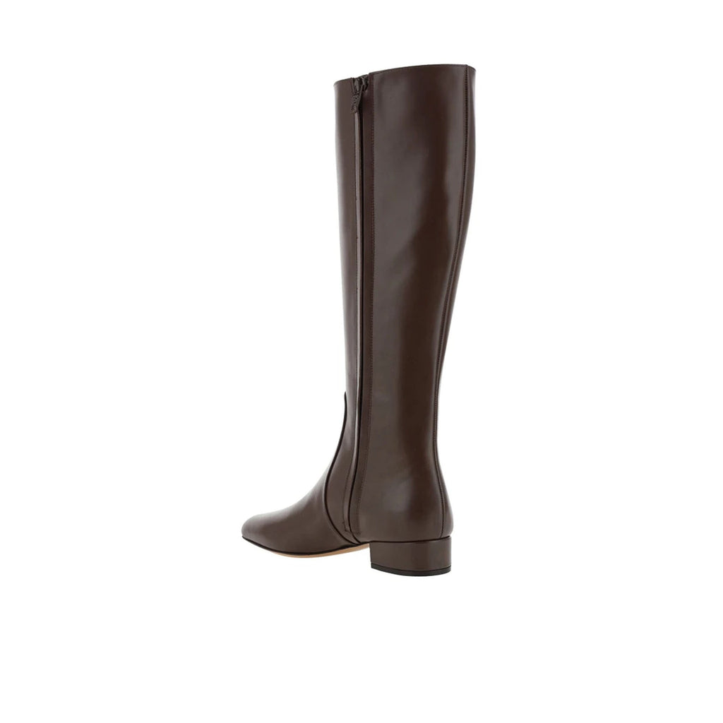 Bottes Valentino Garavani Leather Logo - Brown - Femme