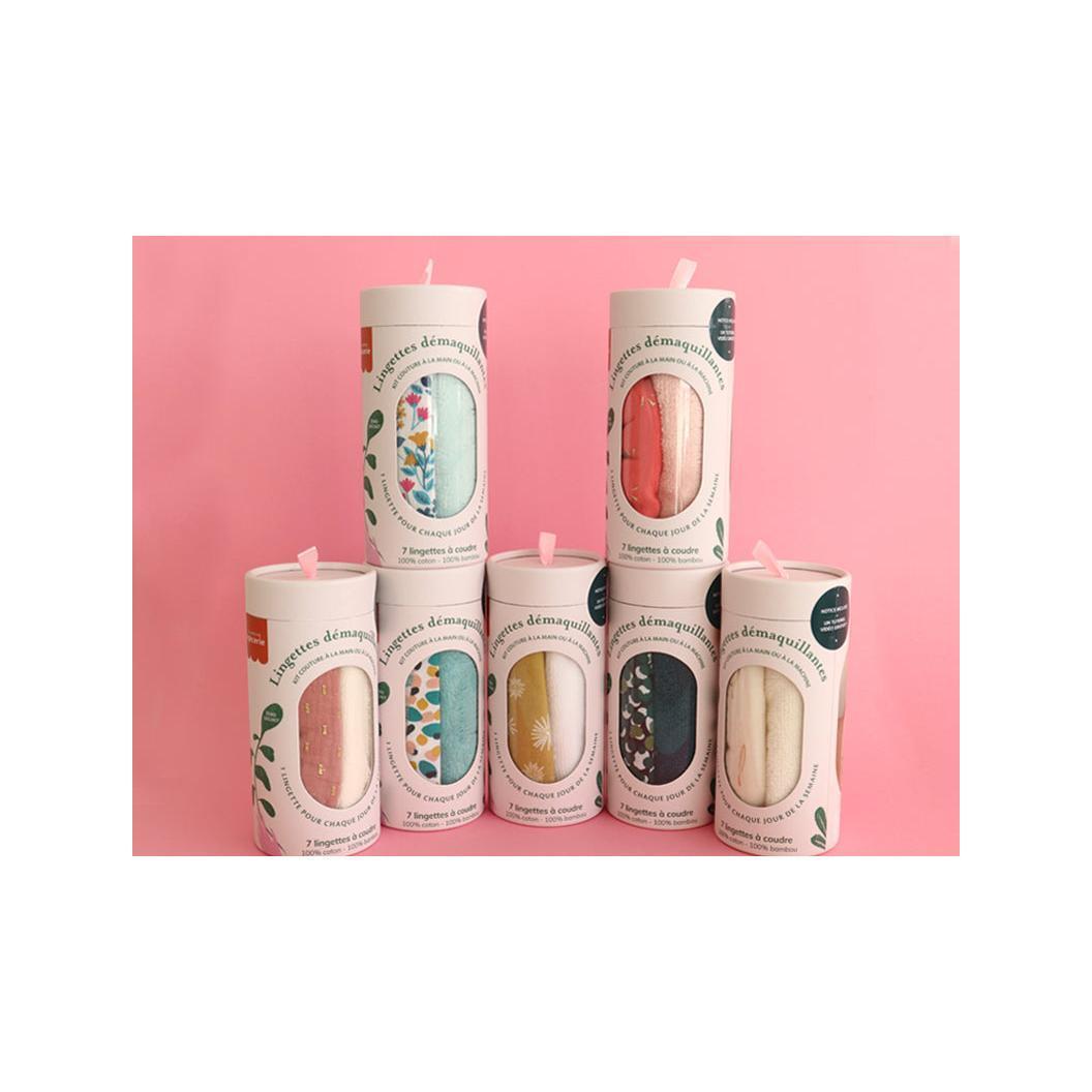 Kit Couture - 7 Lingettes Démaquillantes À Coudre - Ecru/Or