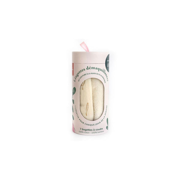 Kit Couture - 7 Lingettes Démaquillantes À Coudre - Ecru/Or