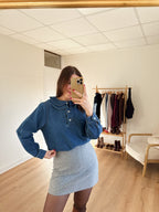 Jupe Effet Laine Lou Grise