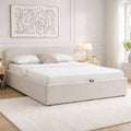 Lior - Lit Coffre - Tissu - Beige