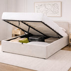 Lior - Lit Coffre - Tissu - Beige