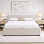 Lior - Lit Coffre - Tissu - Beige