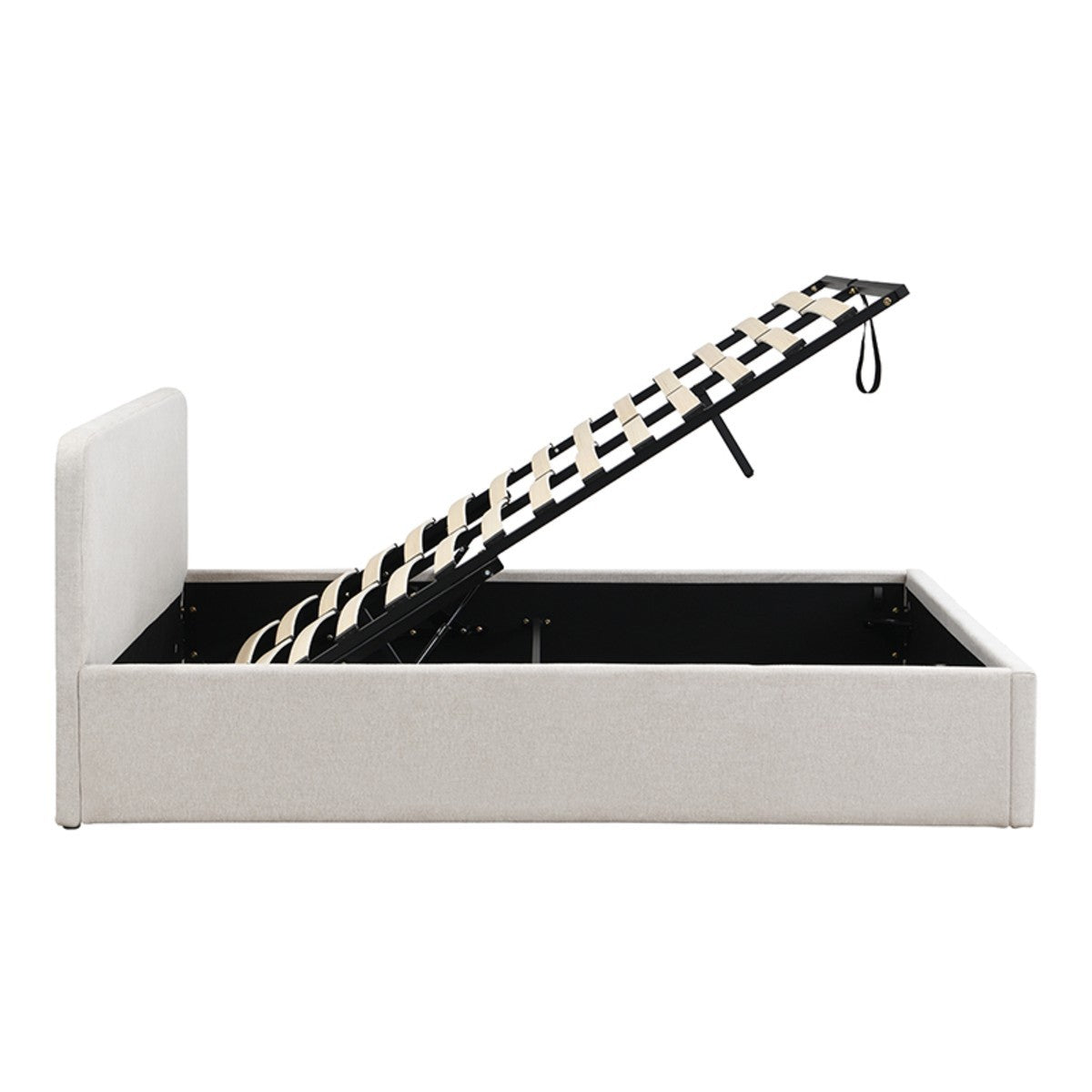 Lior - Lit Coffre - Tissu - Beige