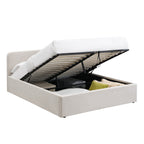 Lior - Lit Coffre - Tissu - Beige