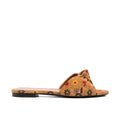 Claquettes Saint Laurent Bianca Knotted Suede - Brown - Femme
