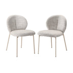 Ambre - Lot De 2 Chaises - Tissu - Beige