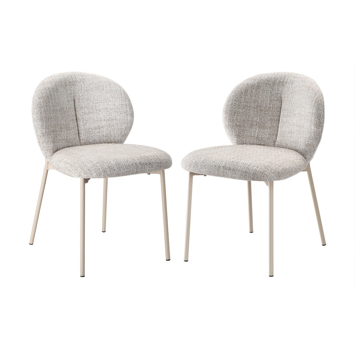 Ambre - Lot De 2 Chaises - Tissu - Beige