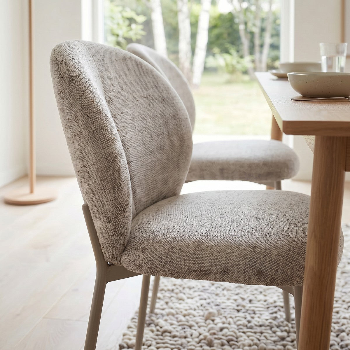 Ambre - Lot De 2 Chaises - Tissu - Beige