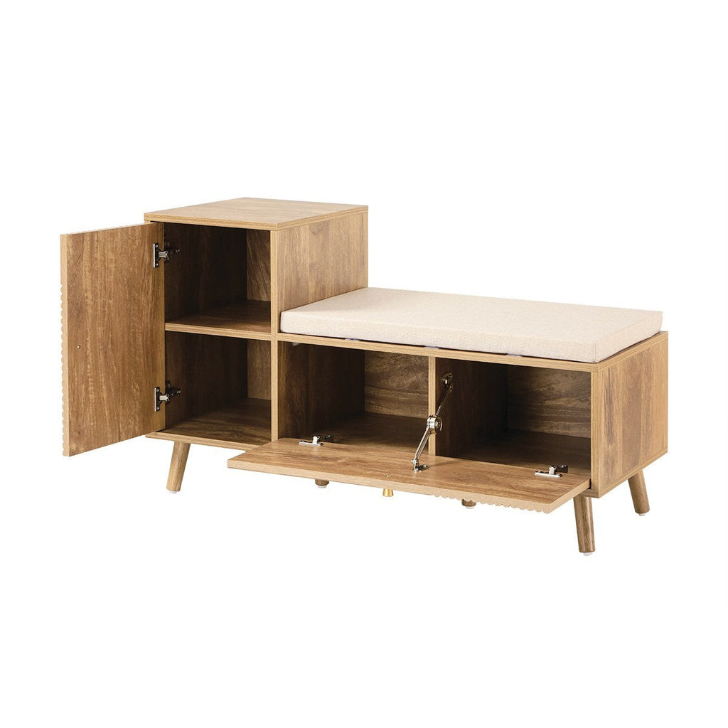 Eden - Banc À Chaussures 2 Portes - Lamellées
