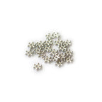 Lot De 20 Perles Heishi Intercalaire - Fleurs Argentées 6 X 2 Mm