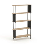 Eklo - Étagère Haute 5 Niveaux -  Bois & Metal - Noir
