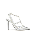 Escarpins Valentino Garavani Rockstud Leather - Silver - Femme