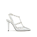 Escarpins Valentino Garavani Rockstud Leather - Silver - Femme