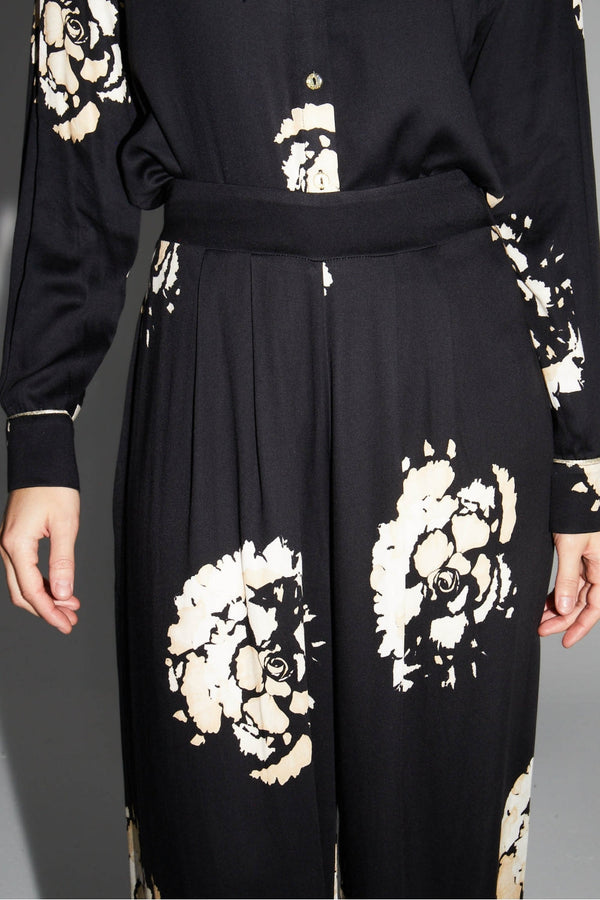 Pantalon Print Maxi Beige Flower