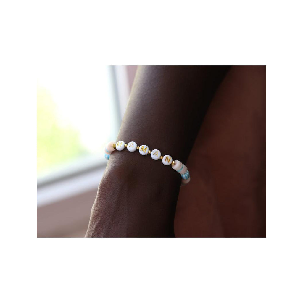 Perles Lettres "Maman" Pour Bracelet À Personnaliser