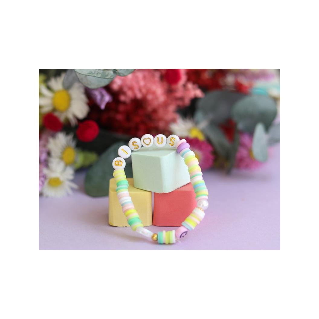 Perles Lettres "Bisous" Pour Bracelet À Personnaliser