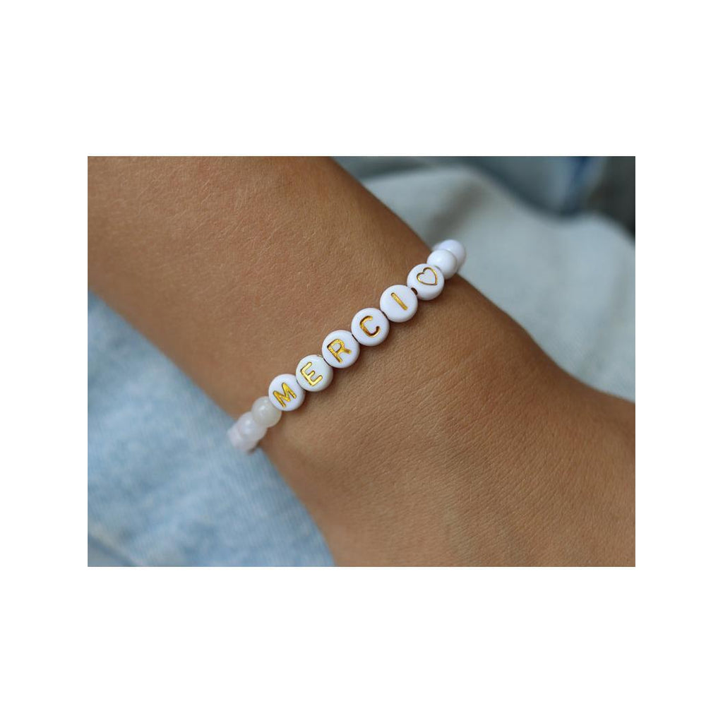 Perles Lettres "Merci" Pour Bracelet À Personnaliser