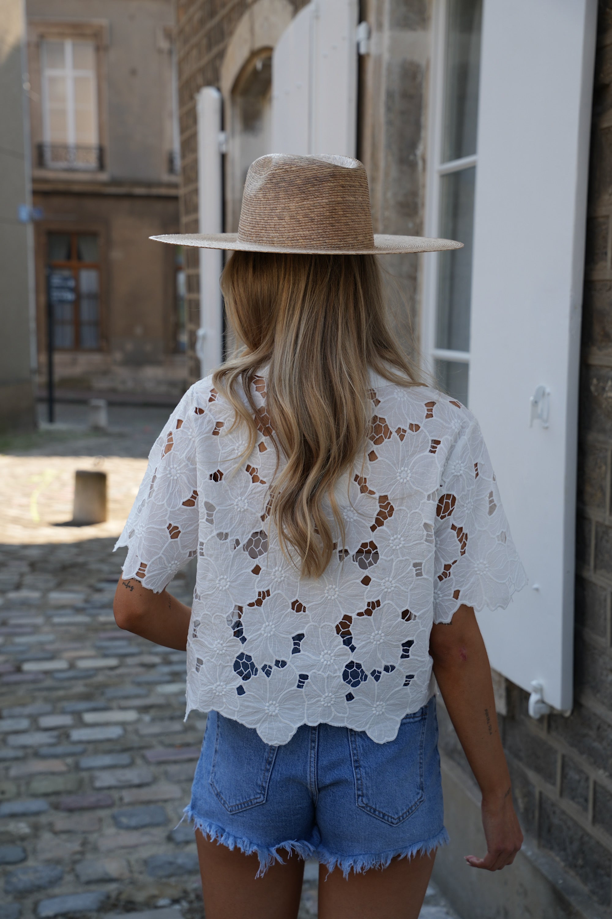 Chemise Brodée Wendy - Blanche