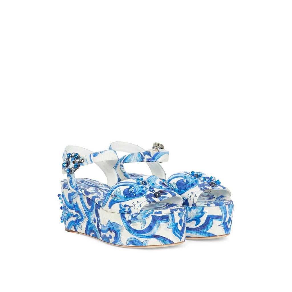 Dolce & Gabbana Wedge Sandals - Blue - Femme