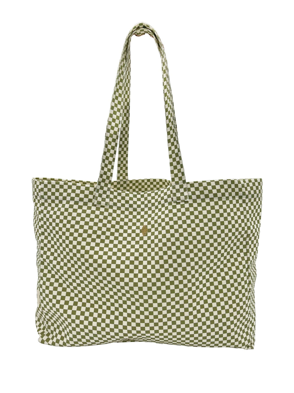 grand sac cabas damier en coton milinane