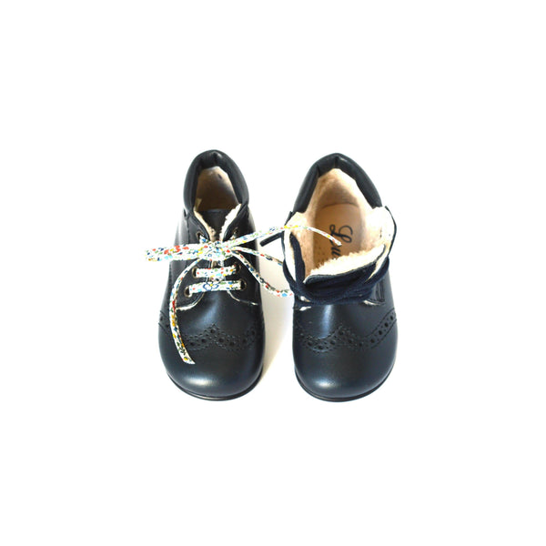 Chaussures Bottillons Fourrés Angèle - Cuir Marine - Mixte